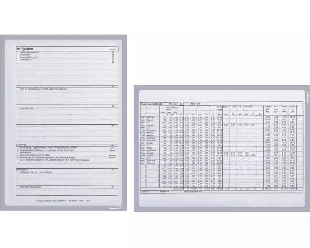 Büromaterial Präsentationsrahmen Ultradex A4, 5 Stück