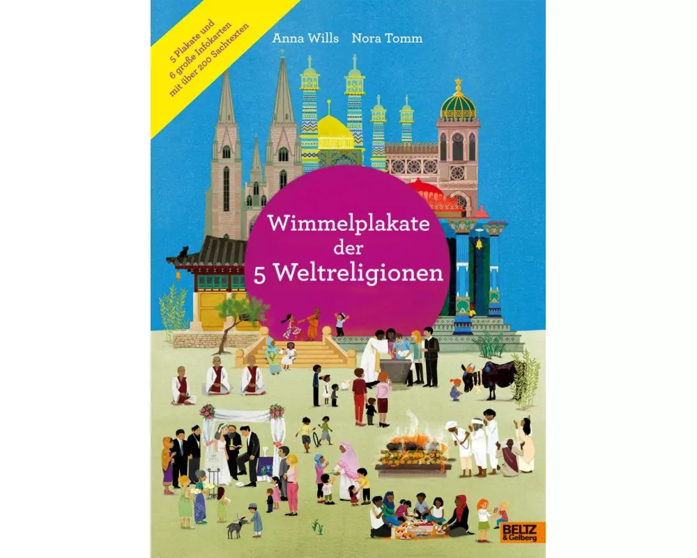 Wimmelplakate der 5 Weltreligionen