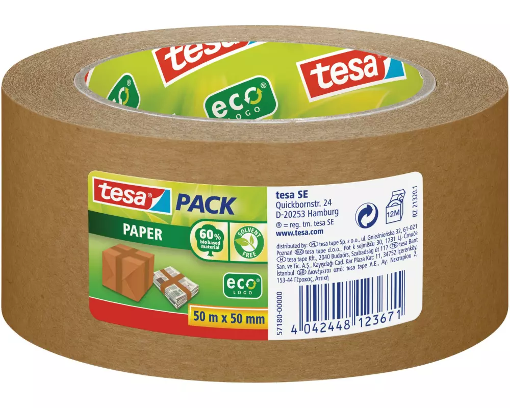 tesa Klebeband ecoLogo 50 mm x 50 m, Braun