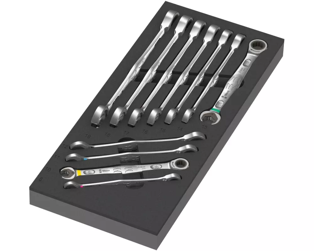 Wera Ringgabelschlüssel-Set Schaumstoffeinlage 6000 Joker, 11-tlg