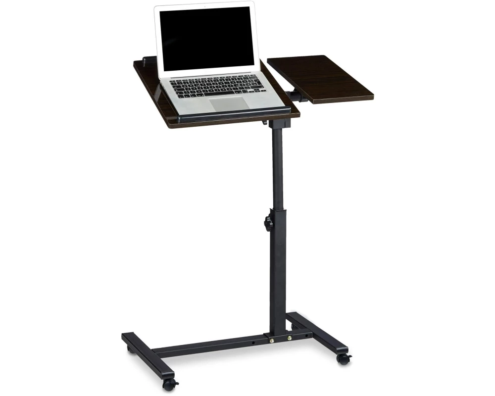 relaxdays Laptoptisch, MDF / Stahl, 60 x 40 cm, Dunkelbraun