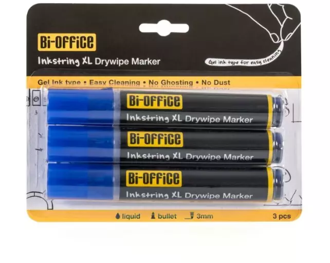 Bi-Office Whiteboard-Marker Inkstring Blau, 3 Stück