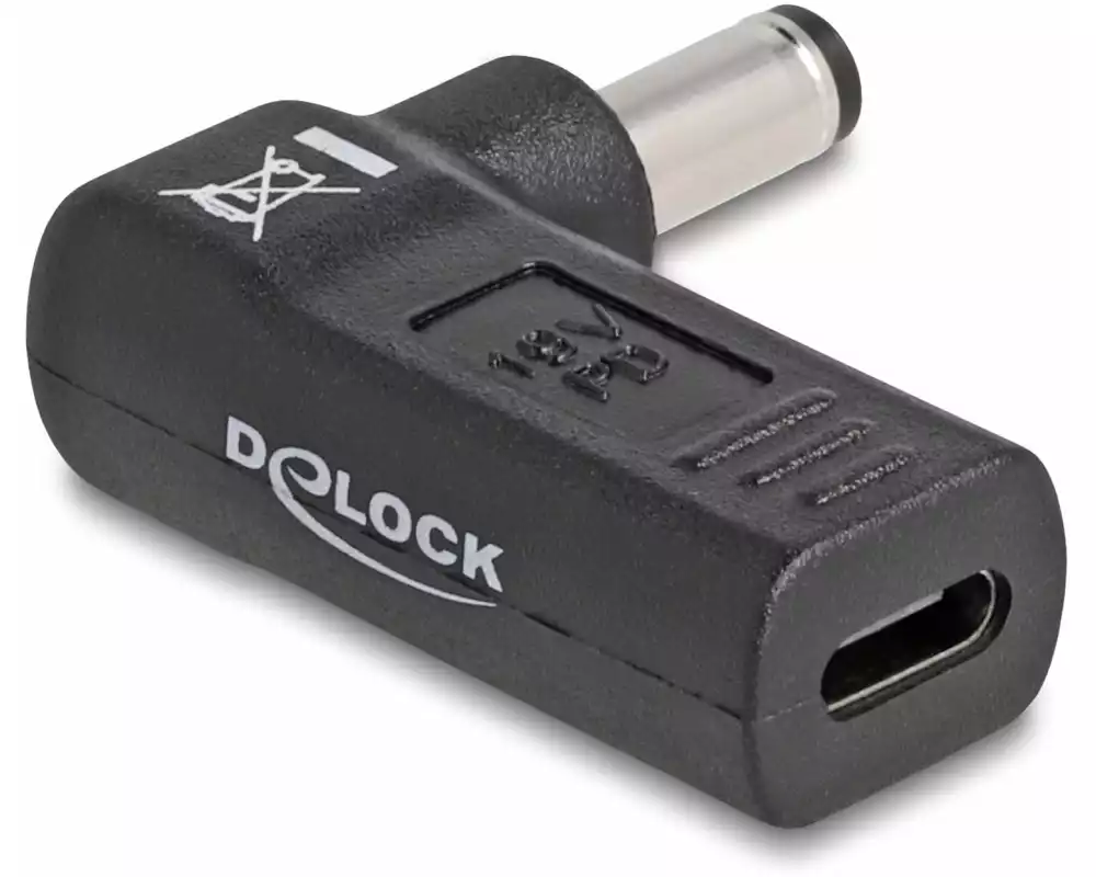 Delock Adapter USB-C zu 5.5 x 2.1 mm 90° gewinkelt