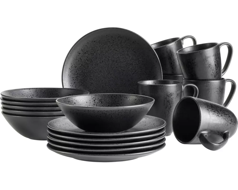 Mäser Frühstücks- & Dessertteller Essential 18-teilig, Schwarz