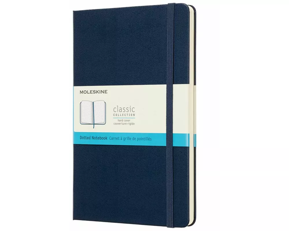 Moleskine Notebook L/A5, Dotted, Hard Cover, Sapphire Blue