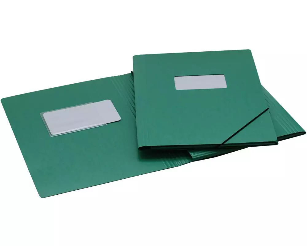 EROLA Gummibandmappe A4 mit Fenster Grün