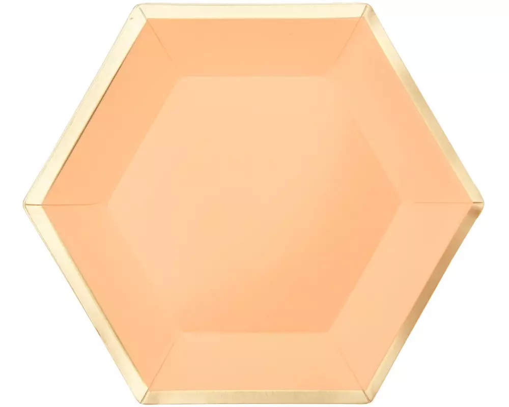 Rico Design Einwegteller Sechseck 15.5 x 13.5 cm, 10 Stück, Aprikose