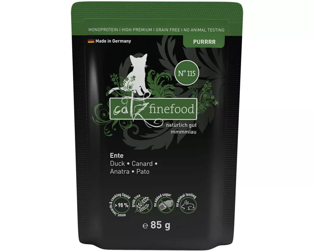catz finefood Nassfutter Purrrr No.115 Ente, 85 g
