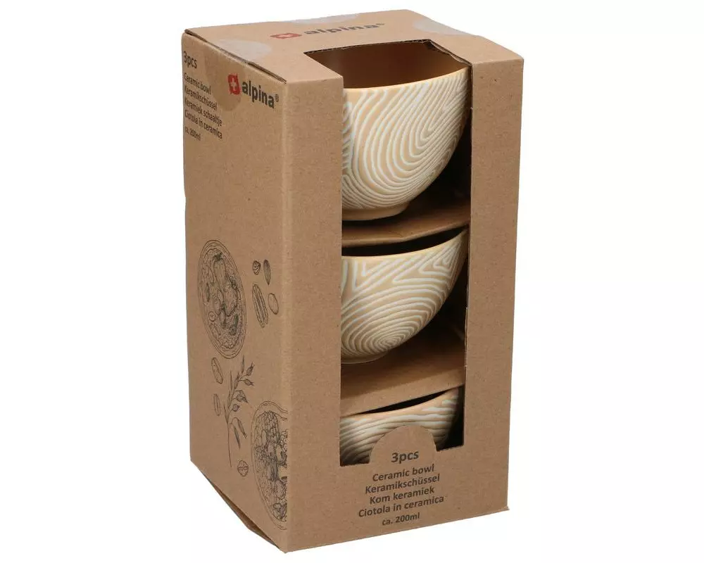 alpina Müslischale 3 Stück, Beige