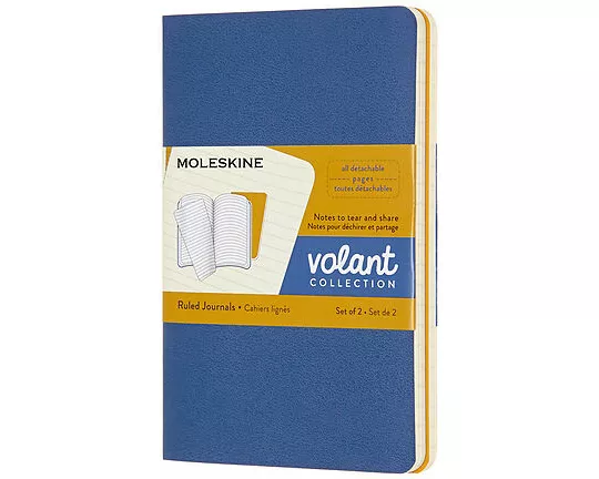 Moleskine Volant P/A6, 2x Set, Ruled, Soft Cover, Forget-Me-Not Blue, Amber Yellow