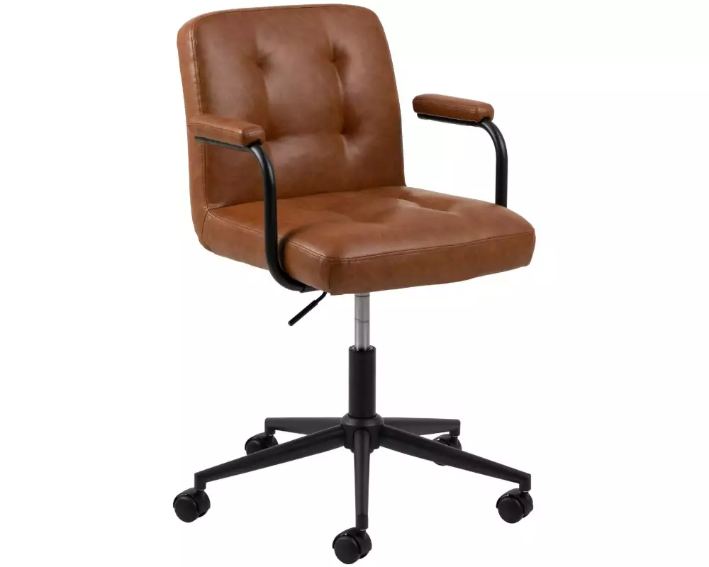 AC Design Bürostuhl Cosmo, mit Polsterrücken und Armlehnen, Cognac