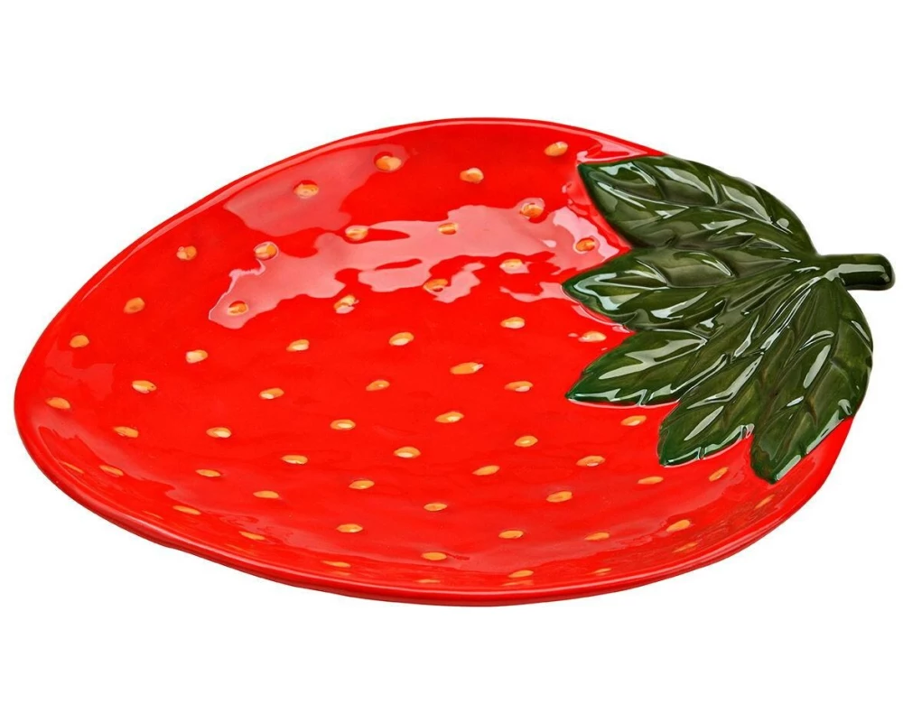 G. Wurm Schale Erdbeere 26 cm, 1 Stück, Grün/Rot