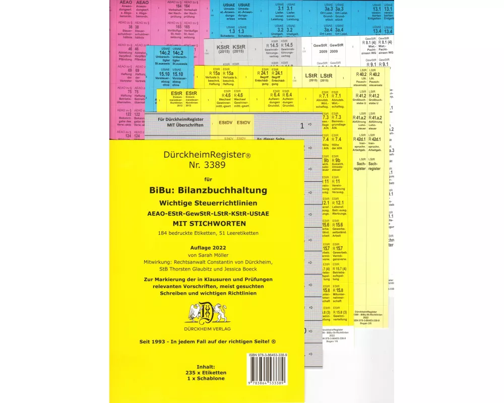 DürckheimRegister BiBu-BILANZBUCHHALTUNG für SteuerRichtlinien mit Stichworten