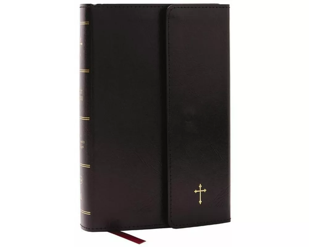 NKJV Compact Paragraph-Style Bible w/ 43,000 Cross References, Black Leatherflex w/ Magnetic Flap, Red Letter, Comfort Print: Holy Bible, New King Jam