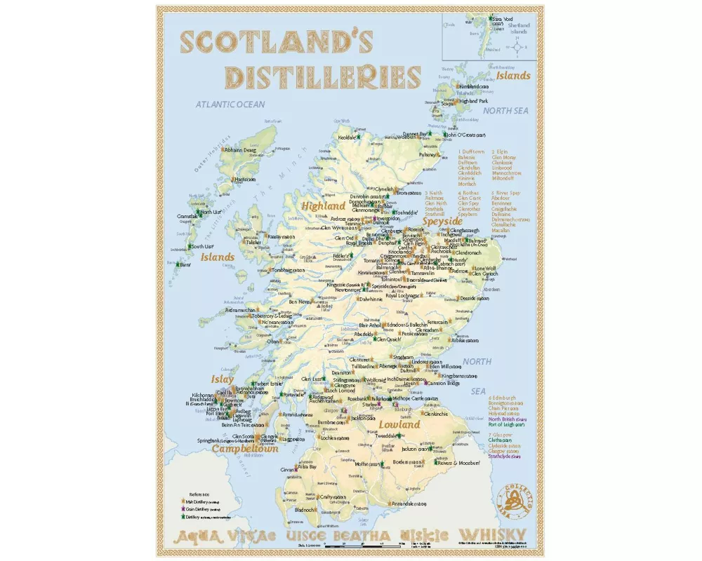 Whisky Distilleries Scotland - Tasting Map