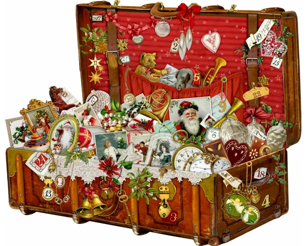 A3-Wand-Adventskalender – Weihnachtskoffer