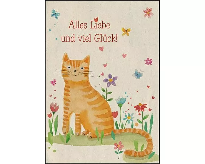 Doppelkarte. Let's go green. AllesLiebe... (Katze)