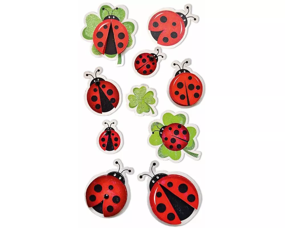 Sticker Glückskäfer und Kleeblätter (10 Elemente)