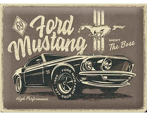 Blechschild. Ford / Mustang - The Boss