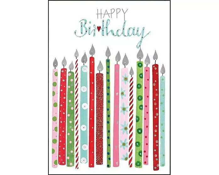 Doppelkarte. Happy Birthday (Kerzen)