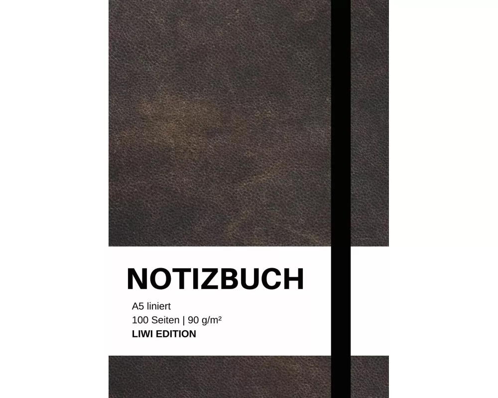 Notizbuch A5 liniert - 100 Seiten 90g/m² - Soft Cover schwarz - FSC Papier