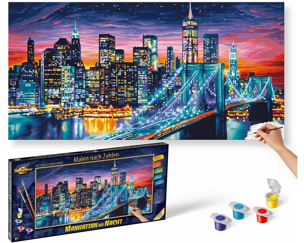 Malen nach Zahlen - Manhattan bei Nacht