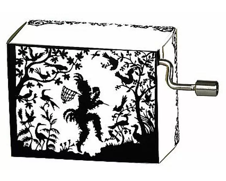 Spieluhr. Art&Music - Scherenschnitt Papagenoe