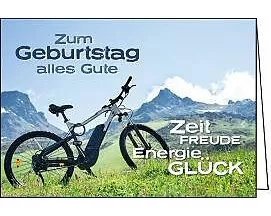 Doppelkarte. Zum Geburtstag (Ebike)
