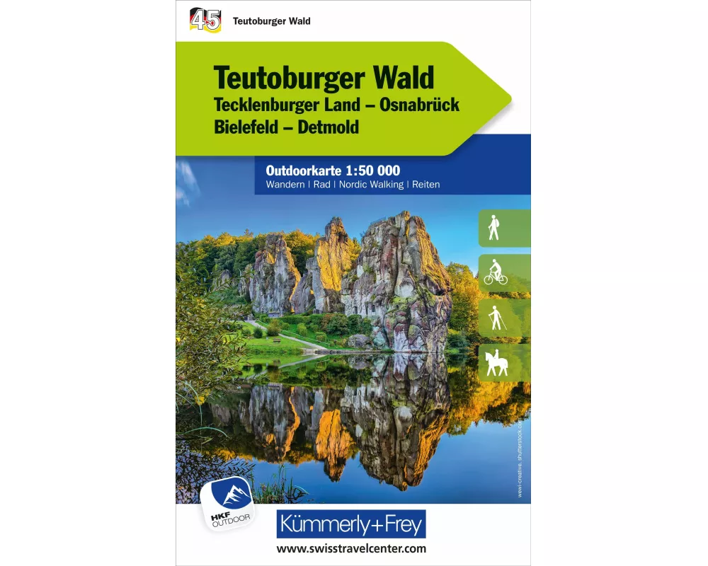 Kümmerly+Frey Outdoorkarte Deutschland 45 Teutoburger Wald 1:50.000