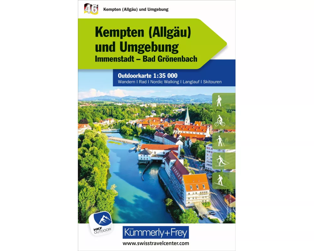 Kümmerly+Frey Outdoorkarte Deutschland 46 Kempten (Allgäu) und Umgebung 1:35.000
