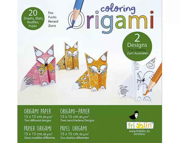 Origamipapier. Coloring - Füchse
