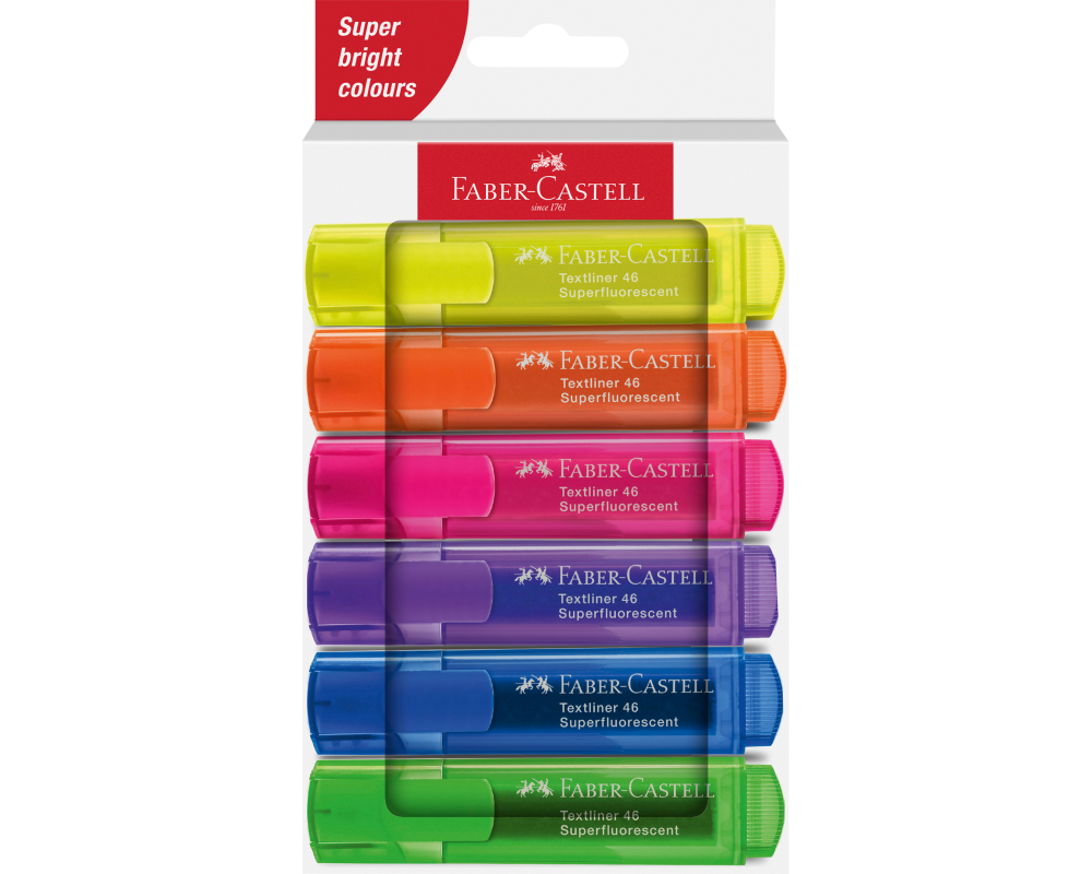FABER-CASTELL Textmarker TL 46 254646 Superfluor 6 Stück