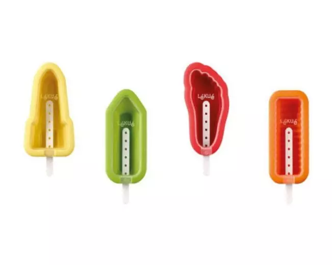 Lékué Glaceform Iconic 4 Stück, Gelb/Grün/Orange/Rot