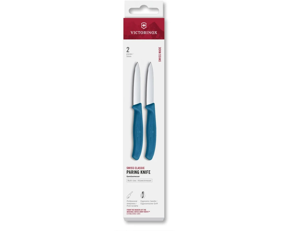 Victorinox Messer-Set Swiss Classic, 8 cm, Blau, 2 Stück