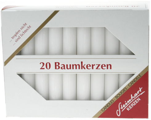 STEINHART Baumkerzen 100x13mm 02333-01 weiss 20 Stück