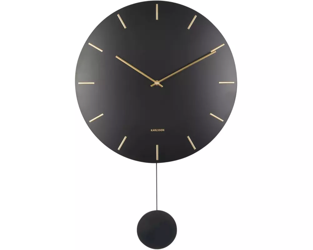 KARLSSON Wanduhr Impressive Pendulum Ø 47 cm, Schwarz