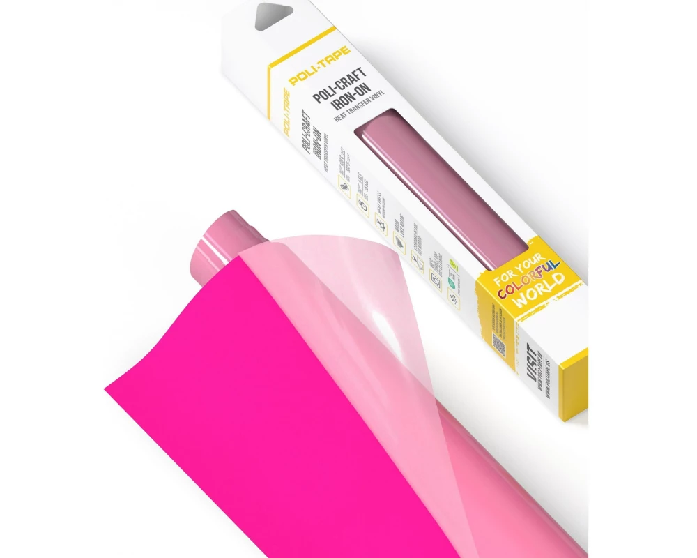 Poli-Tape Aufbügelfolie Tubitherm Flock, 30.5 x 61 cm, Pink matt