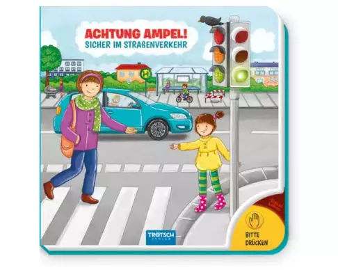 Trötsch Pappenbuch mit Licht Achtung Ampel Sicher im Straßenverkehr