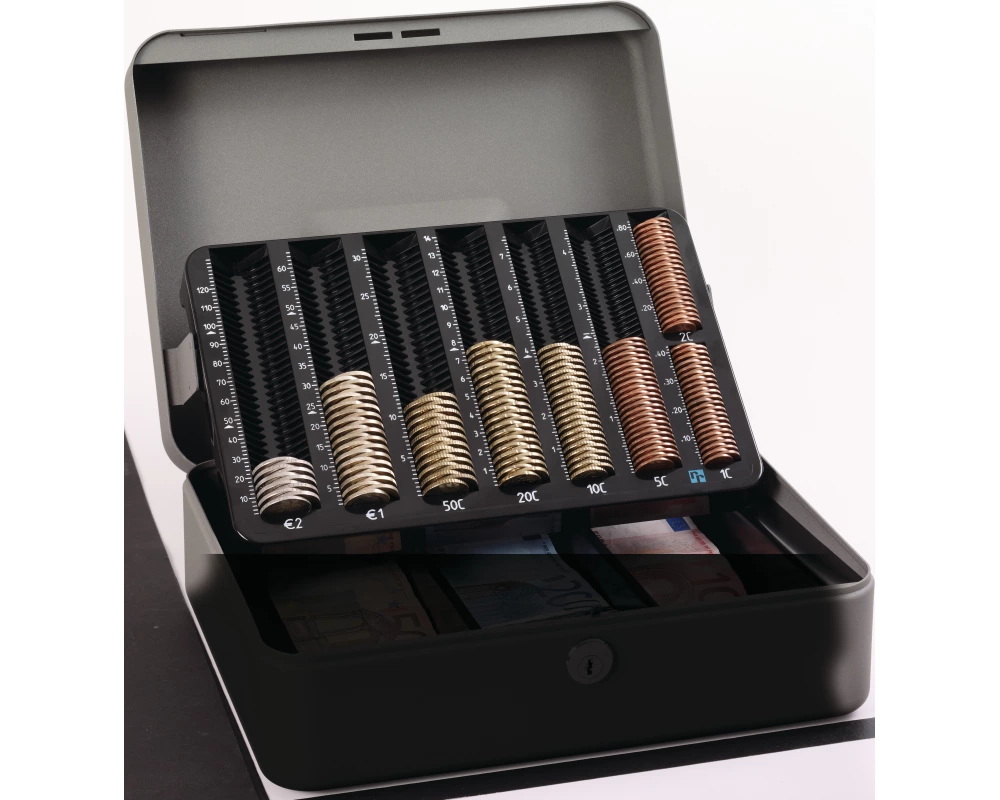 RIEFFEL SWITZERLAND Geldkassette MONETA-BASIC-EURO 30x24,2x10,6cm EURO