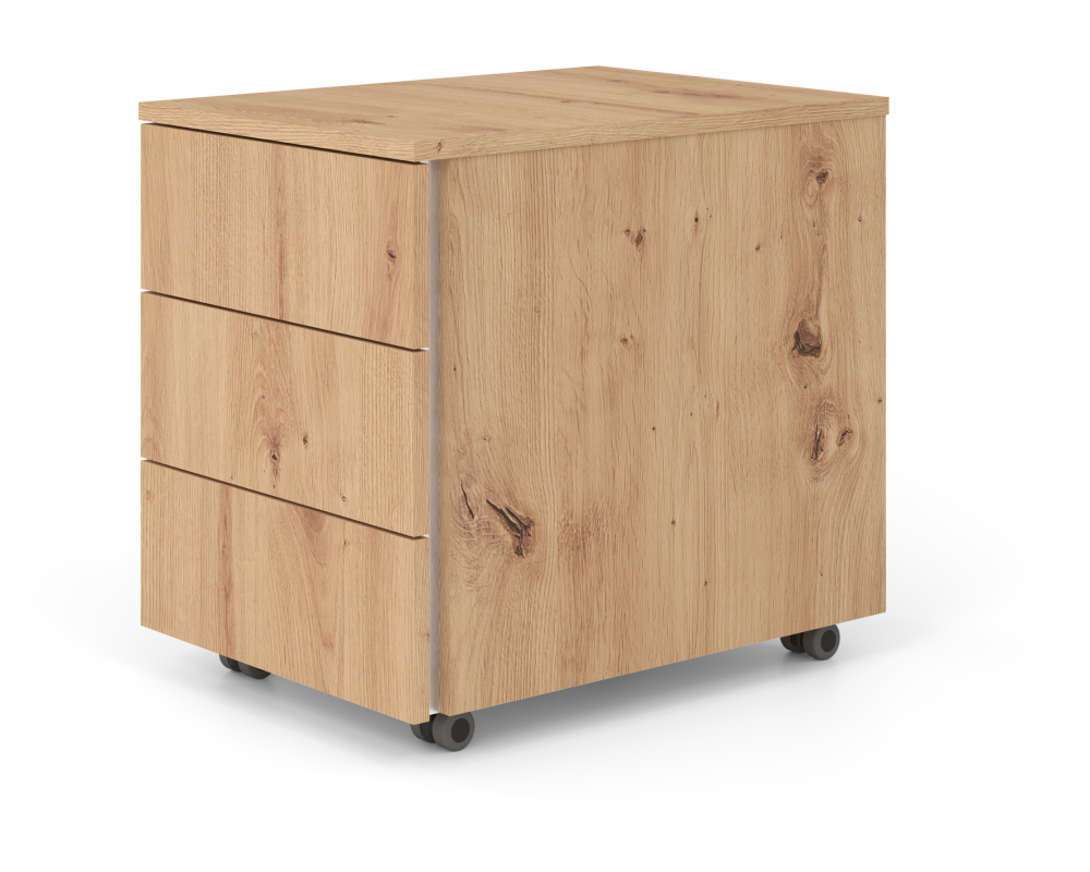 APOLLO Rollcontainer VLC30/R/R/GL Asteiche, 3 Schublade