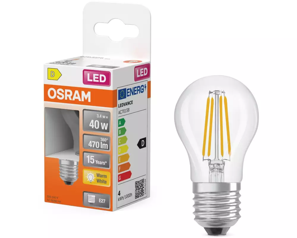 OSRAM Lampe LED star filame 3.4W Warmweiss (WW)