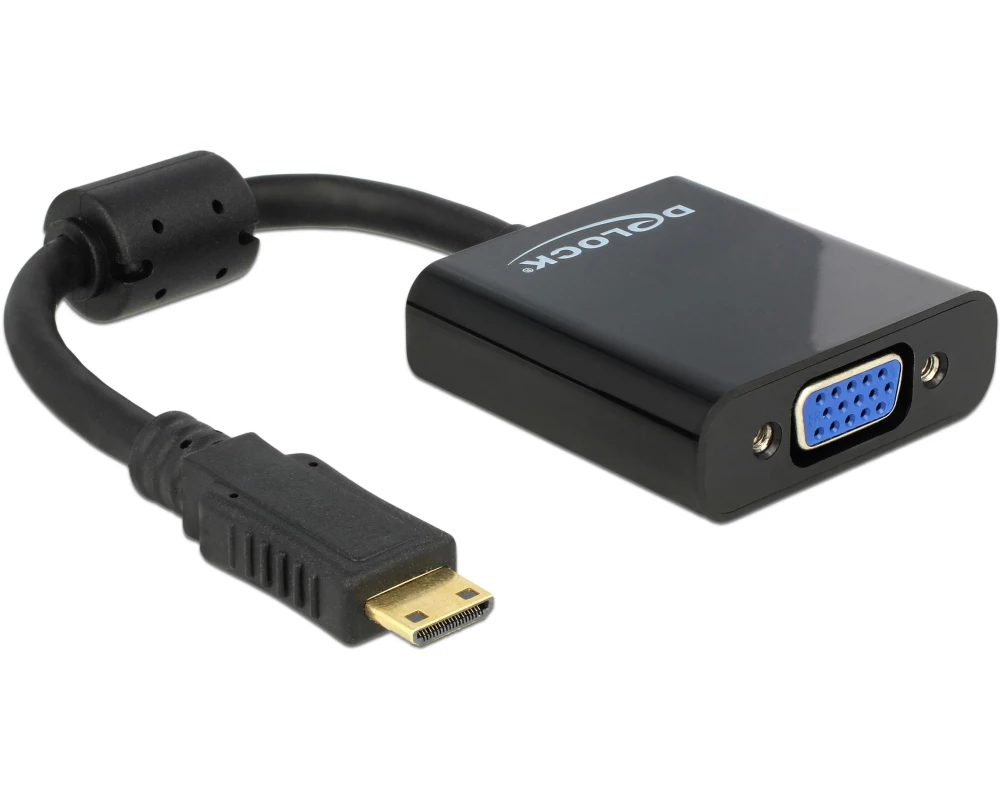 Delock Adapterkabel Mini-HDMI – VGA Schwarz