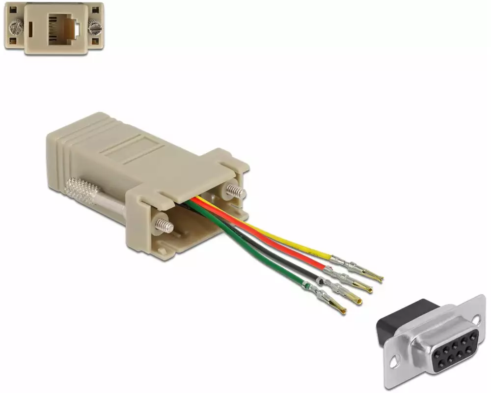 Delock Adapter D-Sub 9-Pin zu RJ11/RJ14 6P/4C, Montagesatz 0.052 m
