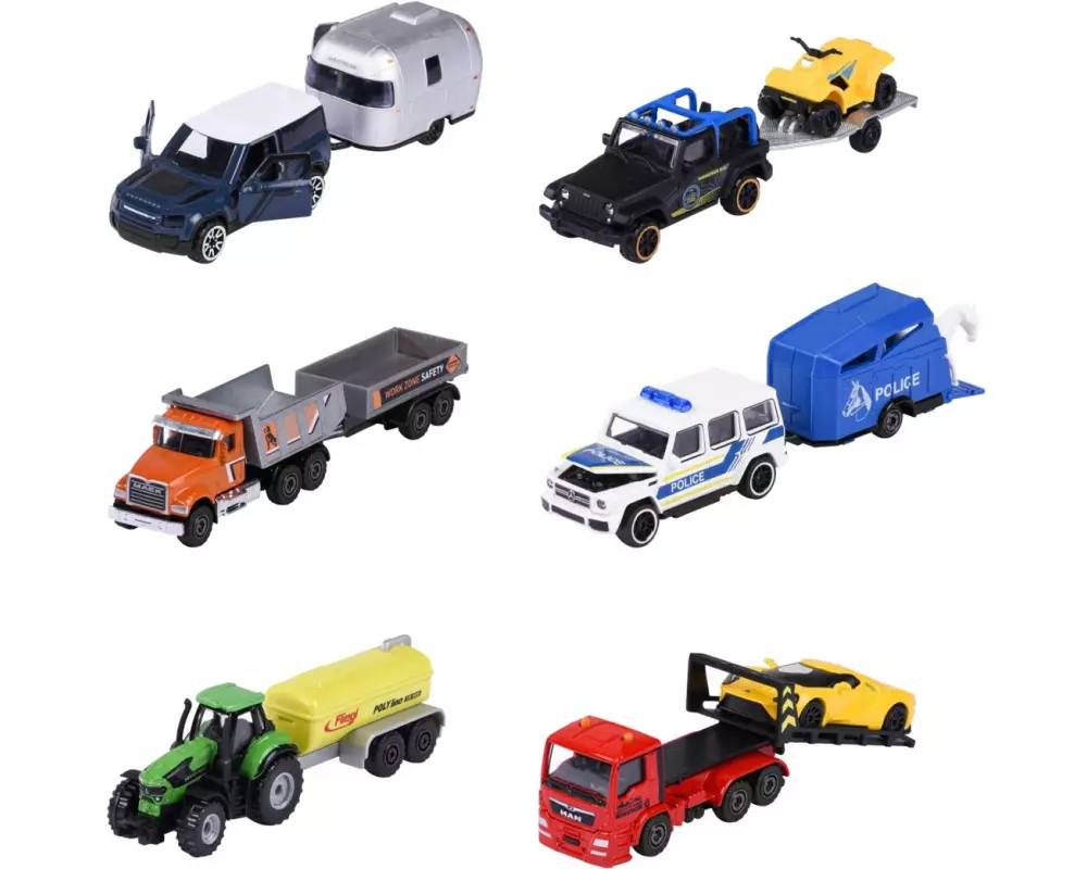 Majorette City Trailer, 6-sort. mit beweglichen Teilen