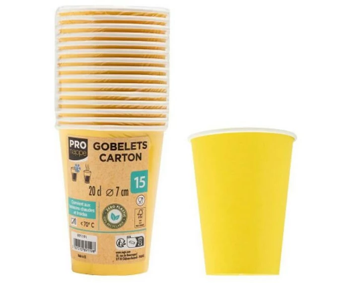 PRO nappe Einwegbecher Gelb 15 Stück