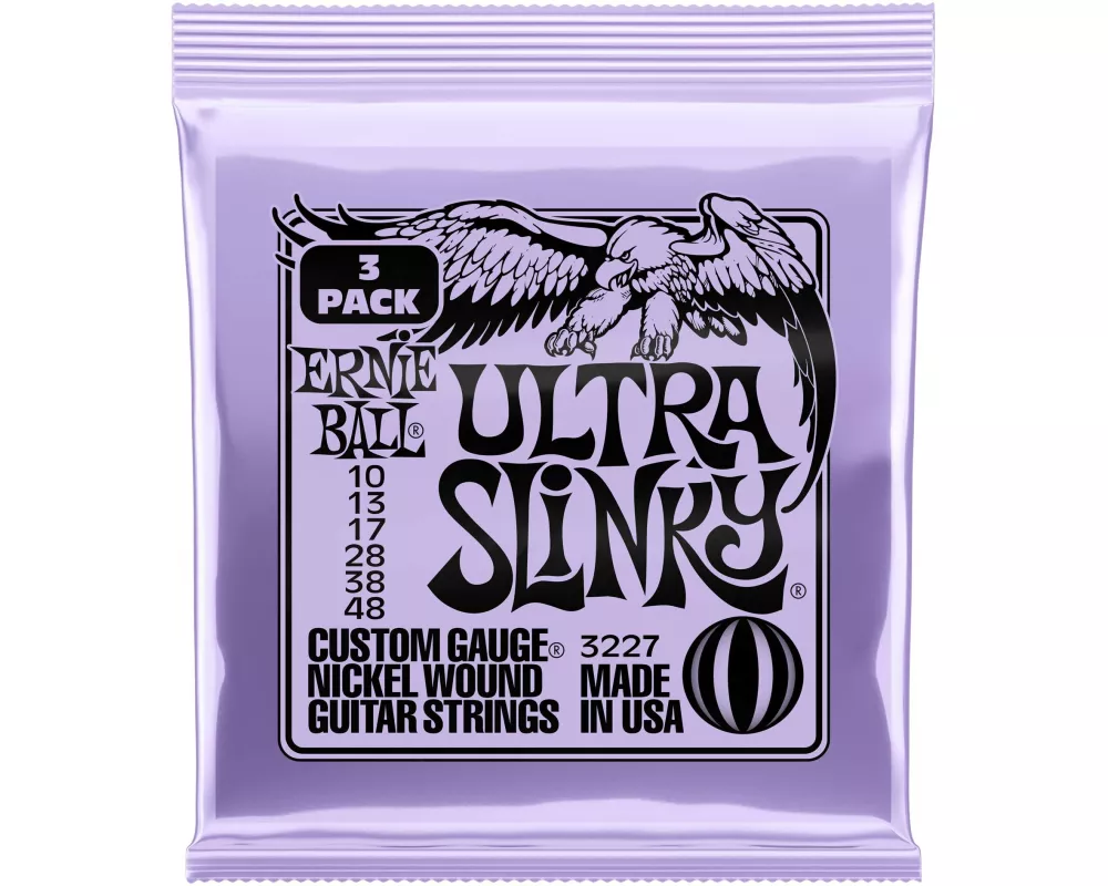 Ernie Ball Gitarrensaiten 3227 Ultra Slinky – 10-48, 3er Pack