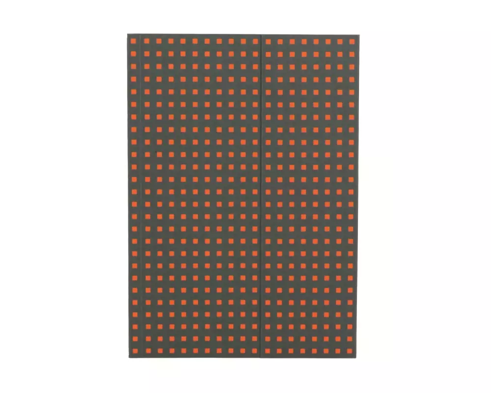 PaperOh Notizbuch Quadro B5, Liniert, Grau mit orangen Quadraten