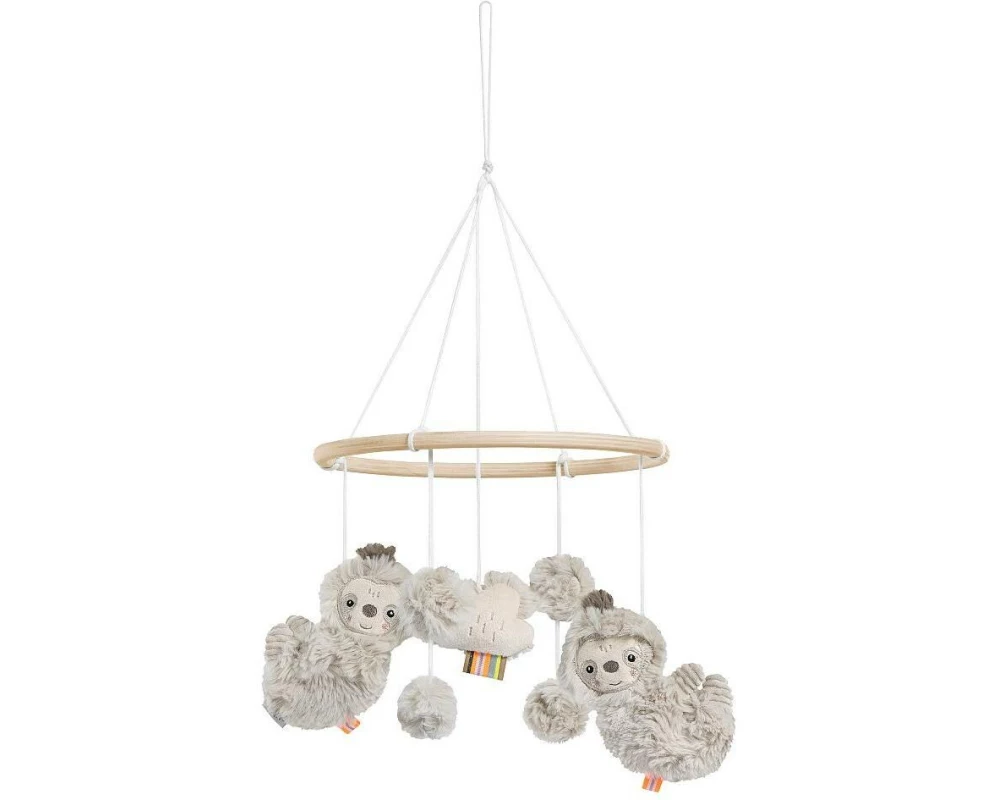 fehn Holz-Mobile Faultier Beige/Grau