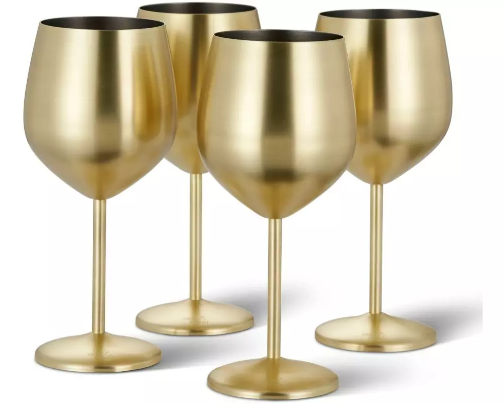 Oak & Steel Weingläser-Set 500 ml, 4 Stück, Gold matt