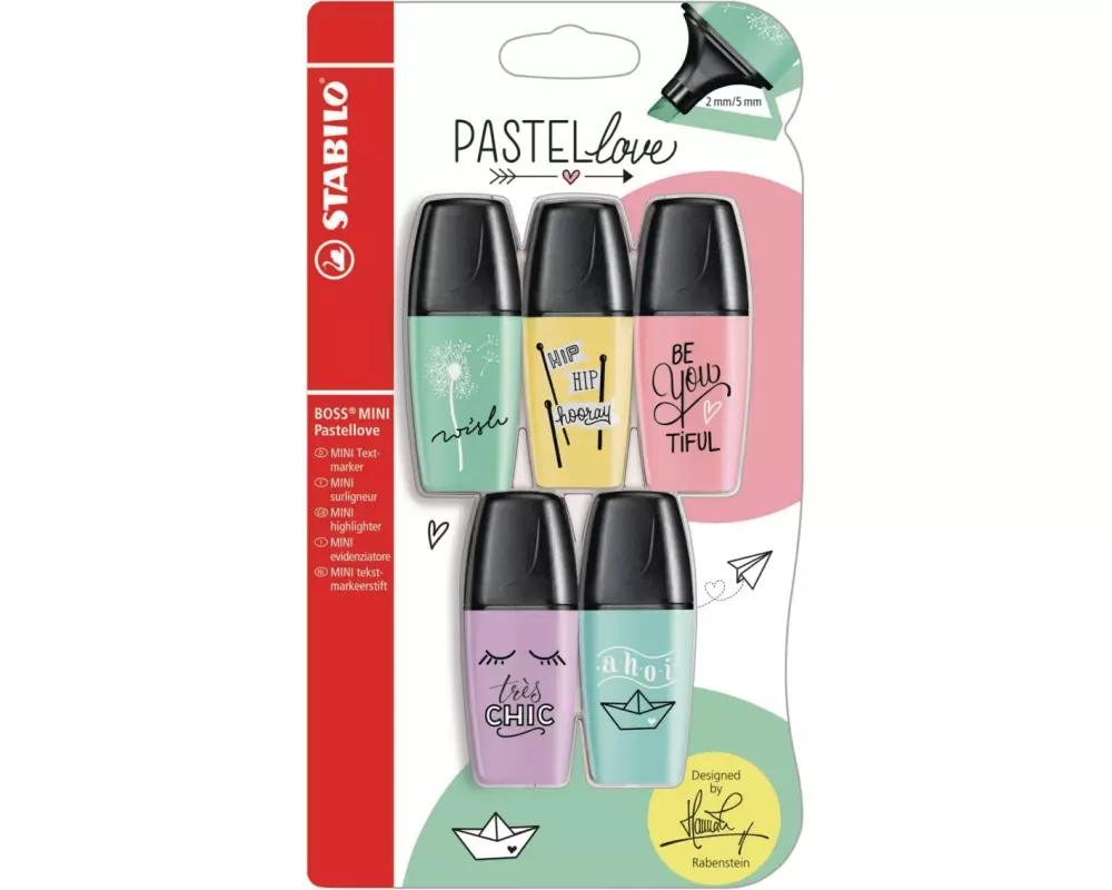STABILO Textmarker Pastell Mini 5 Stück